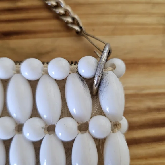 Vintage 1960's Lucite Plastic Beaded MCM Mod Minimalist Purse - Picture 5 of 5